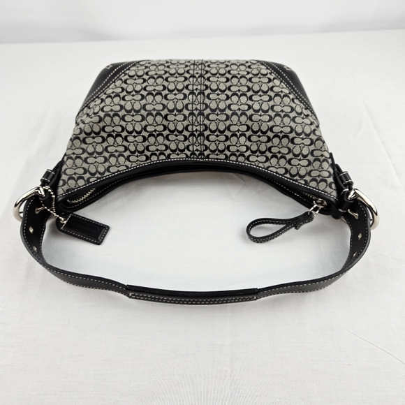 Coach hobo black gray purse with dust bag - Picture 5 of 15